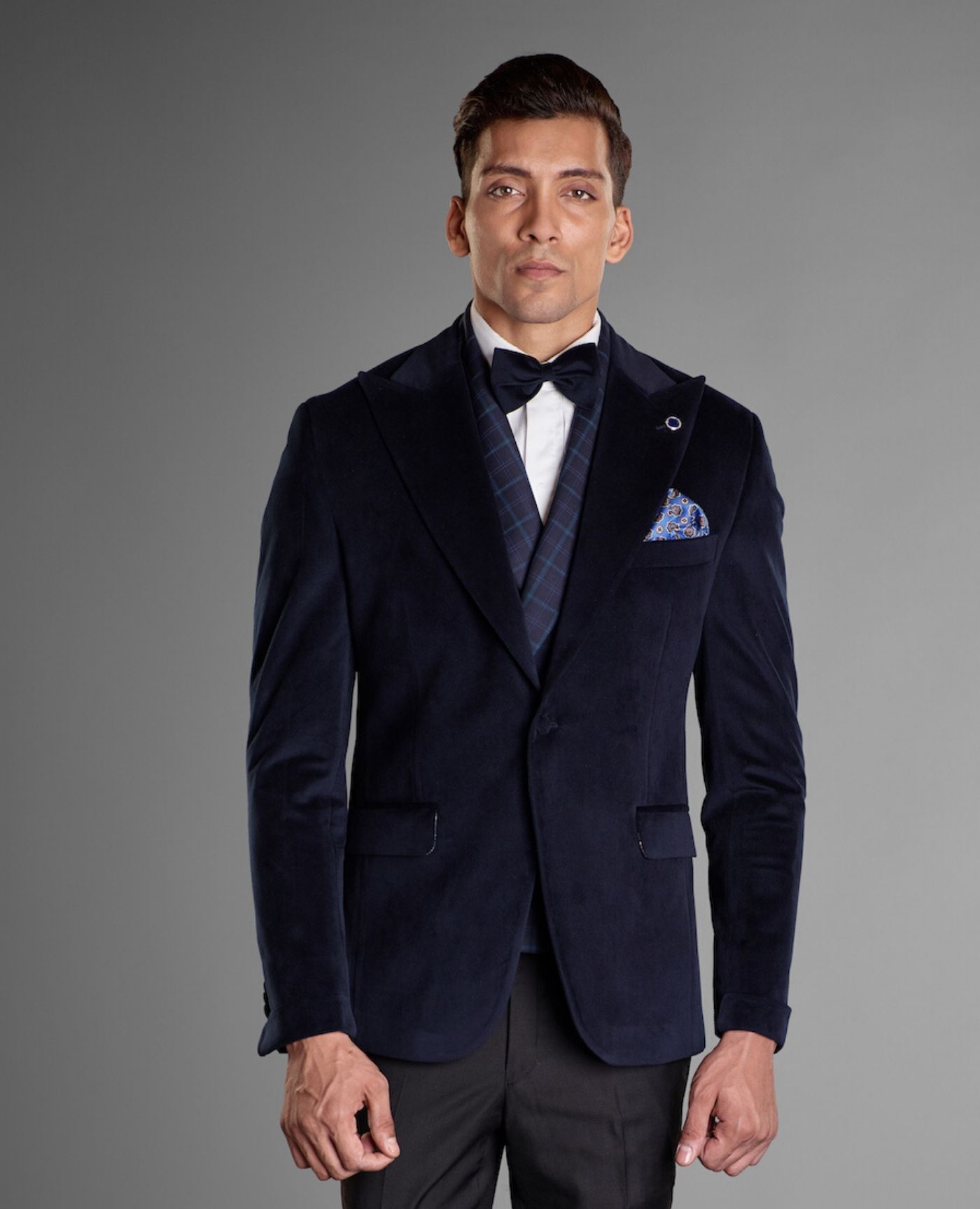 SAPPHIRE VELVET TUXEDO JACKET – More Mischief