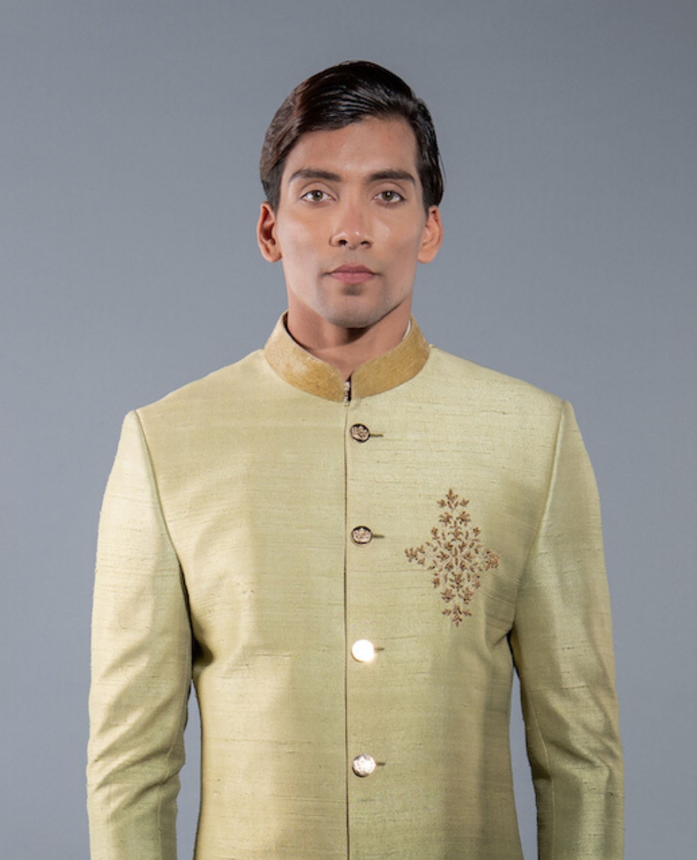 OLIVE MOTIF SHERWANI – More Mischief